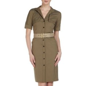 Lafayette 148 NY safari button belted shirt dress